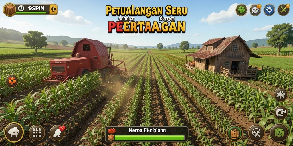 Tampilan gameplay 98SPIN yang menampilkan pertanian yang hidup dan seru.