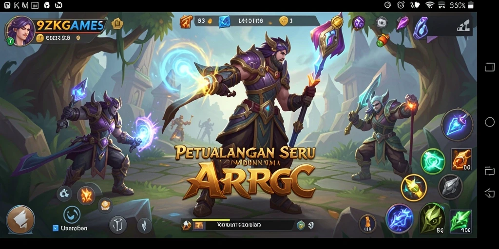Gameplay menegangkan di 9ZKGAMES saat bertarung melawan monster.