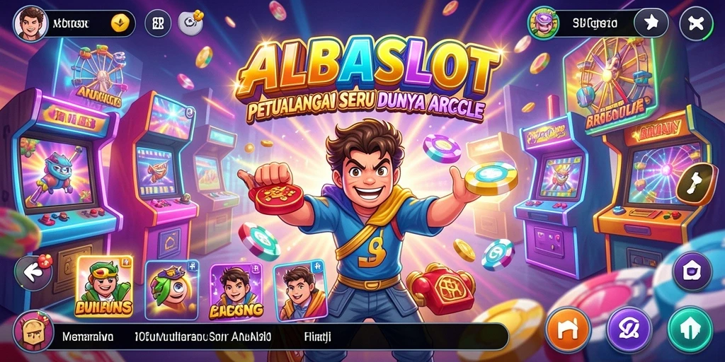 Tampilan gameplay seru ALBASLOT yang penuh warna dan tantangan