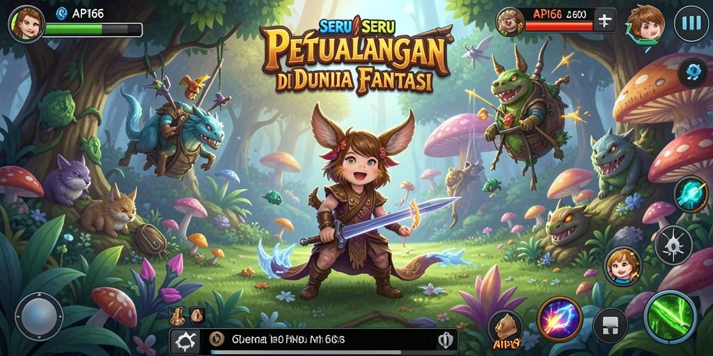 Tangkapan layar menampilkan gameplay seru API66 di dunia petualangan.