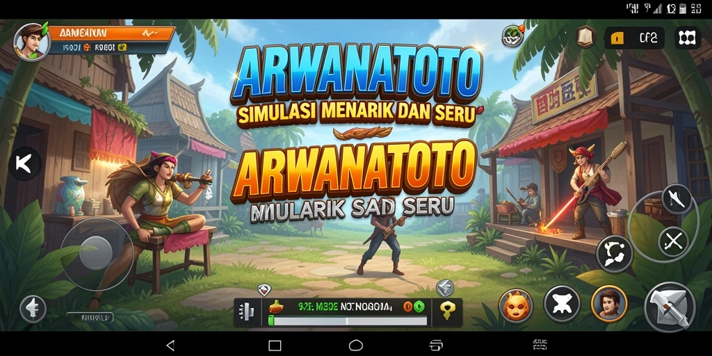 Screenshot gameplay ARWANATOTO yang menunjukkan interaksi seru antar karakter.