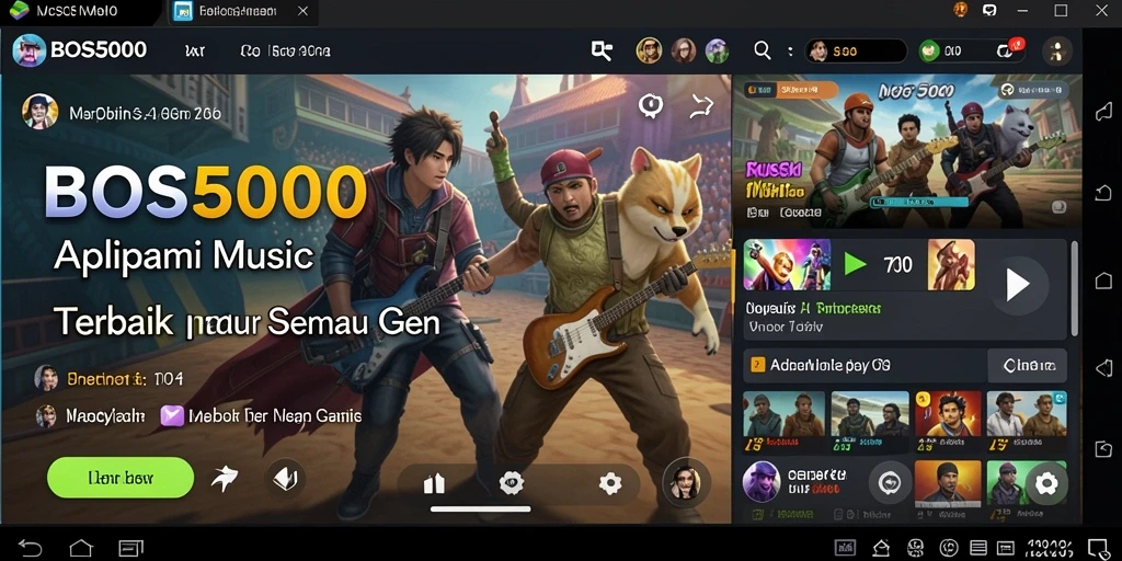 Tangkapan layar gameplay BOS5000 menampilkan pengalaman musik yang interaktif.