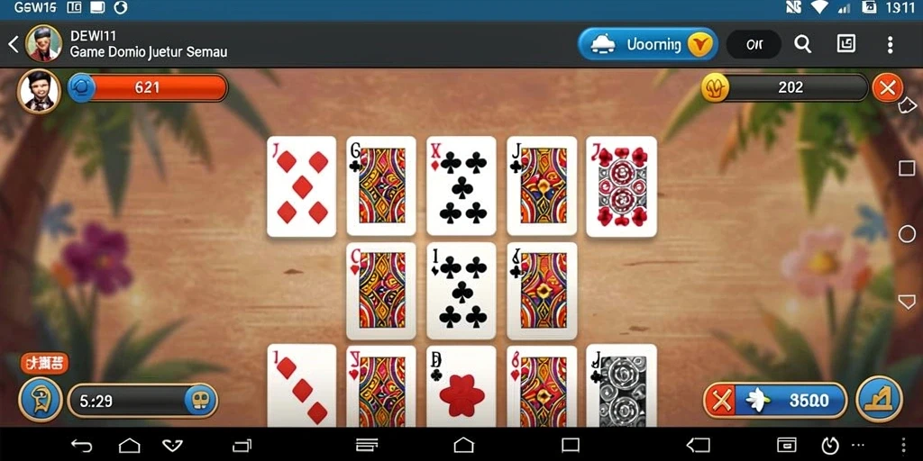 Tampilan gameplay DEWI11 dengan aksi Domino yang dinamis.