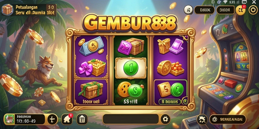 Tampilan menarik dari gameplay Slot di GEMBUR88.
