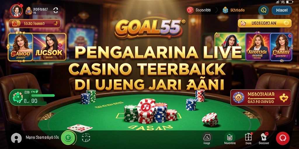 Gameplay menarik di GOAL55 dengan dealer langsung dan suasana kasino yang hidup.