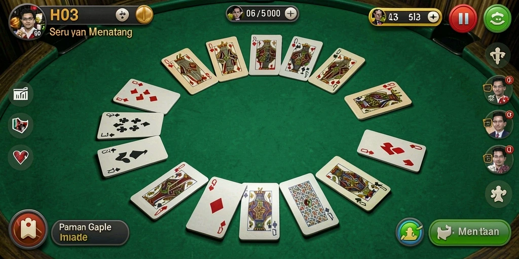 Tampilan gameplay H03 yang menarik saat bermain Gaple.