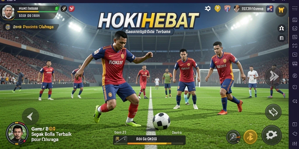 Screenshot HOKIHEBAT yang menunjukkan aksi seru dalam sepak bola.