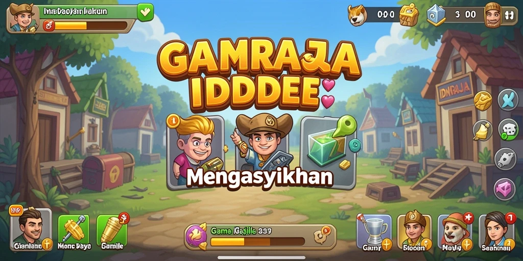 Tampilan gameplay IDNRAJA yang penuh warna dan dinamis.