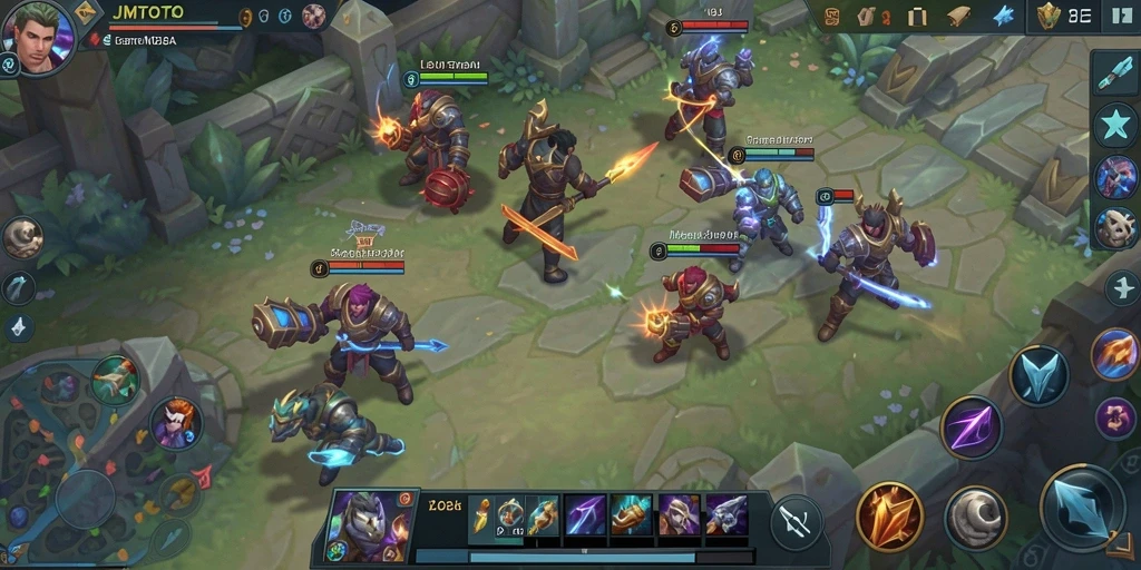 Screenshot gameplay seru dalam JMTOTO saat pertarungan epik.