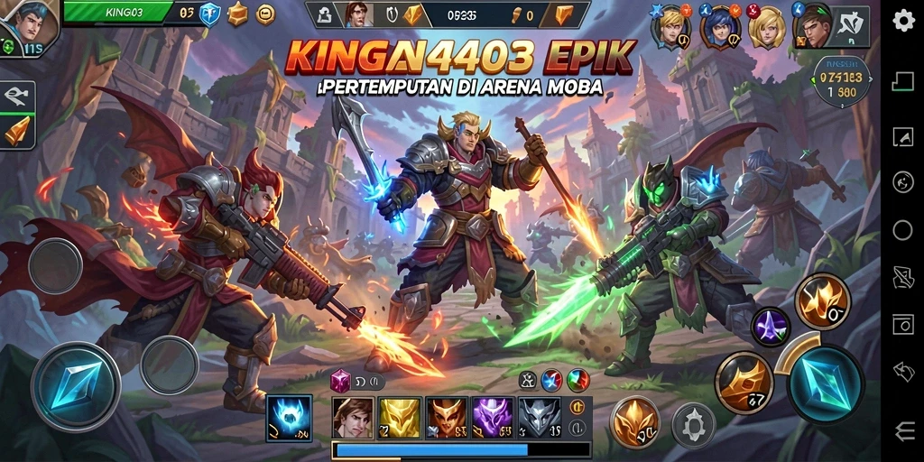Menampilkan aksi intense dalam gameplay MOBA yang mendebarkan.
