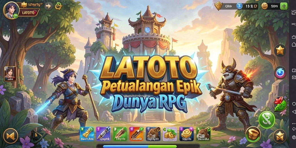 Tangkapan layar LATOTO menampilkan aksi seru dalam pertarungan RPG.