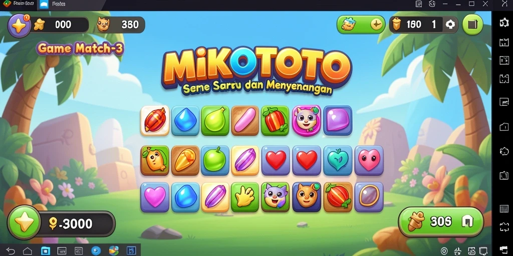 Screenshot MIKOTOTO menampilkan gameplay seru Match-3.