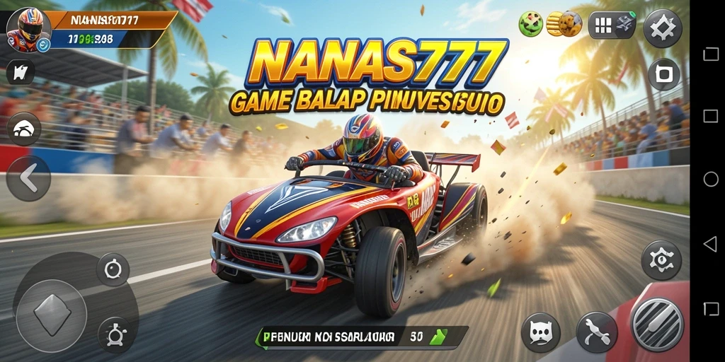 Screenshot NANAS777 menampilkan aksi balap yang seru dan mendebarkan.