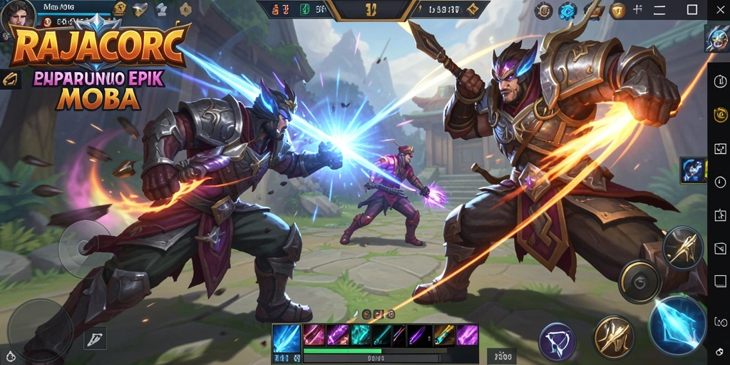 Screenshot menampilkan aksi seru dalam pertandingan MOBA.