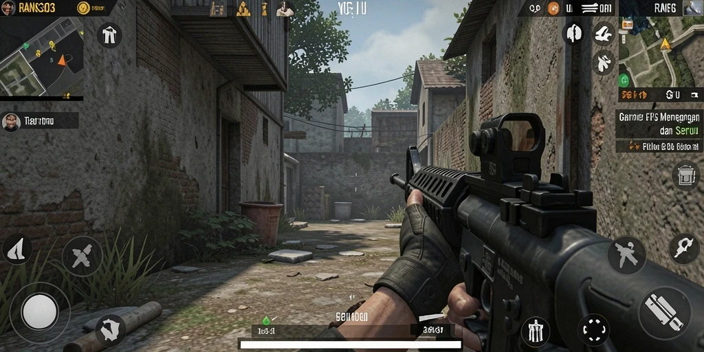 Tangkapan layar gameplay RANS303 menampilkan pertempuran mendebarkan dalam mode FPS.