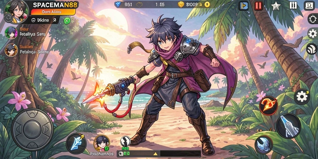 Tampilan gameplay seru di dunia <strong>SPACEMAN88</strong> yang memukau.