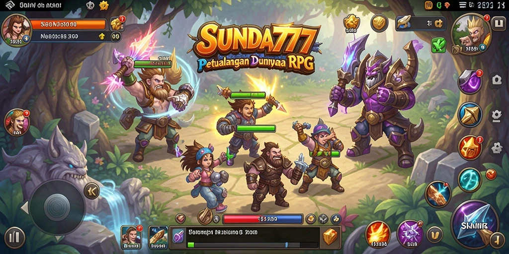 Screenshot SUNDA777 yang menunjukkan pertempuran epik dalam dunia RPG.